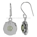 Natural Green Amethyst Gemstone with 925 Sterling Silver Drop Earrings Women Jewelry